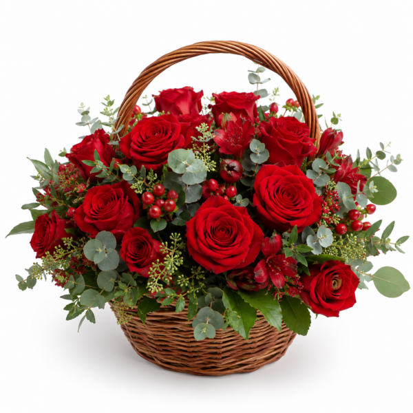 Red Flower Basket