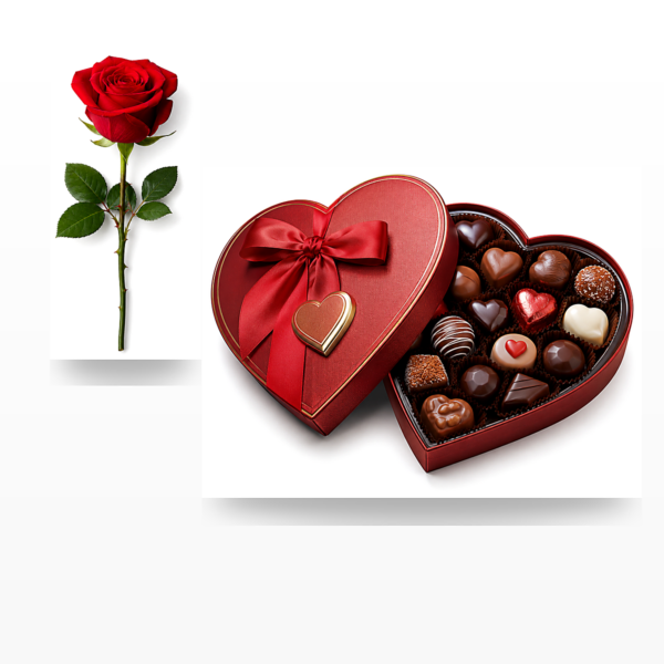 Romantic Rose and Chocolate Set