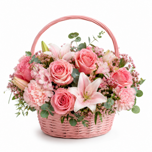 Pink Flower Basket