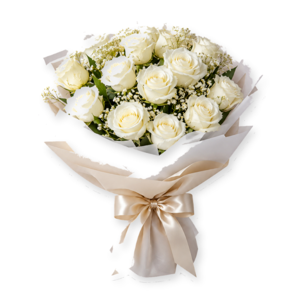 Classic White Roses Bouquet