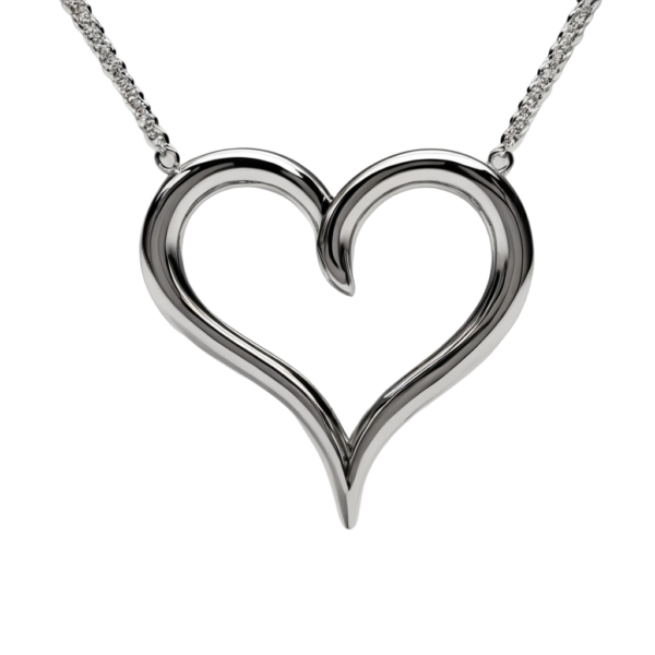 Elegant Silver Heart Necklace