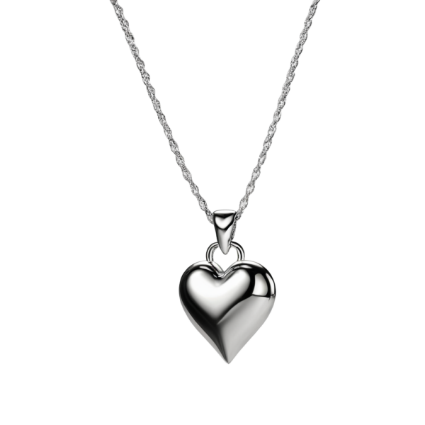 Elegant Silver Heart Necklace