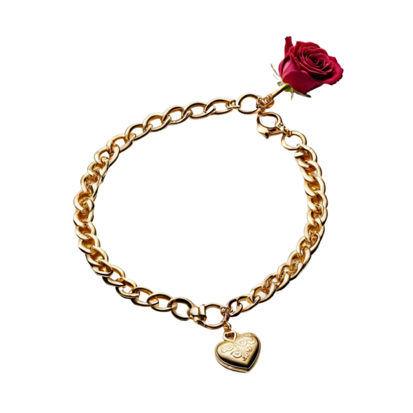 Gold-Plated Rose Charm Bracelet