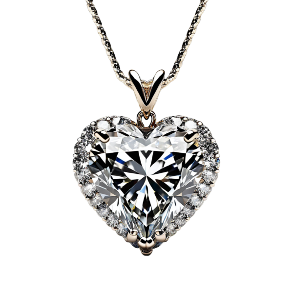 Heart-Shaped Diamond Pendant Necklace