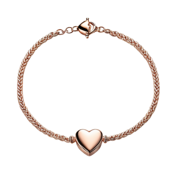 Rose Gold Heart Charm Bracelet
