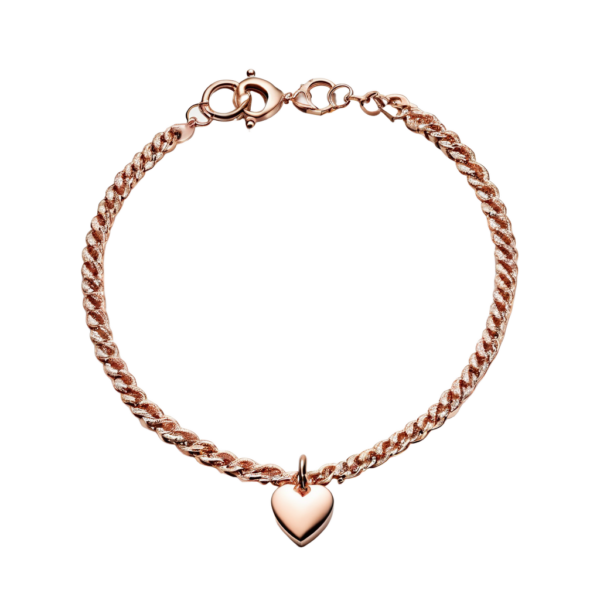 Rose Gold Heart Charm Bracelet