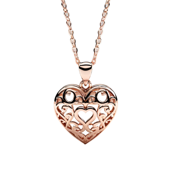 Rose Gold Heart Pendant Necklace