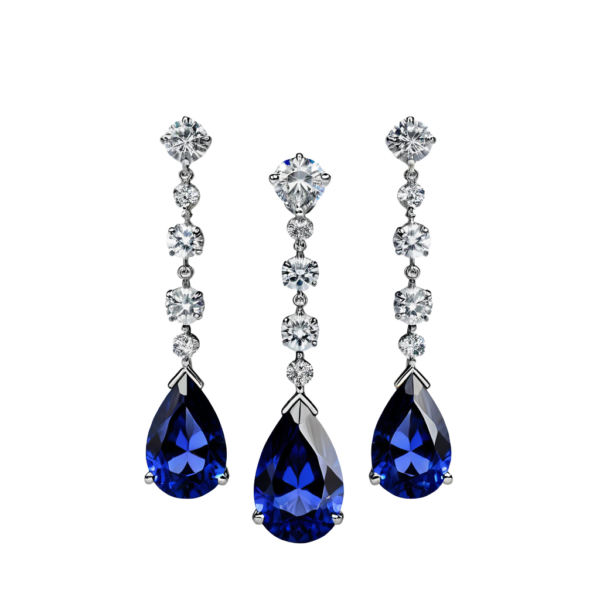 Sapphire and Diamond Drop Earrings